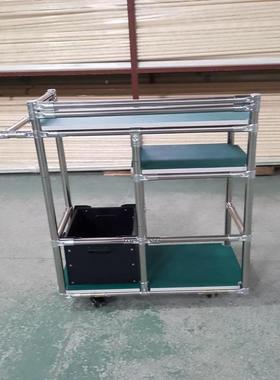 带线轮物料架多层精益管货架周转车棒QLX静手推车货多层架音小推