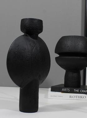 新中式韵创NRS意几关何体裂纹花器摆件餐厅客厅板玄台面样间摆味