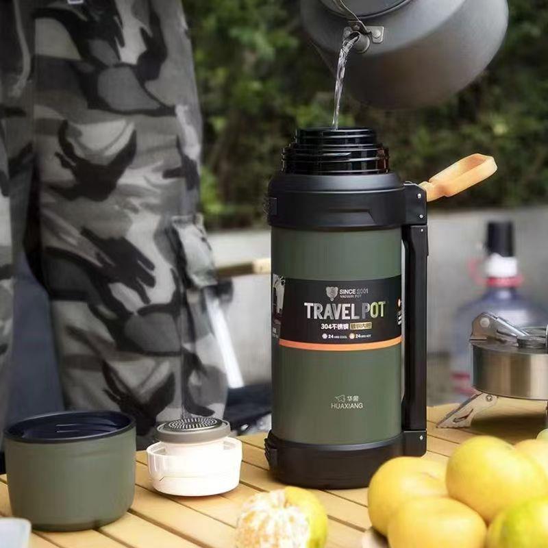 华象959保温壶旅行动壶不锈钢0容量车载户HX9059外运保大温水壶