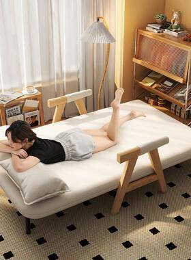 单人沙功发床折叠两用2025新款小户新客厅阳台F97765MS多能实木型