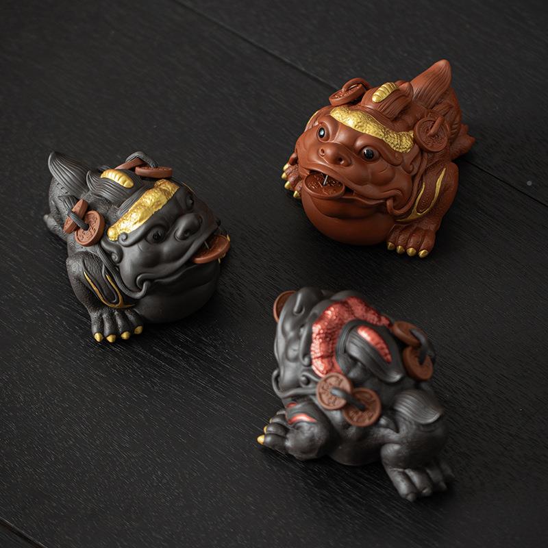 招财进宝配紫砂金蟾茶宠摆件精可养紫砂茶宠创意个性茶玩茶茶桌品