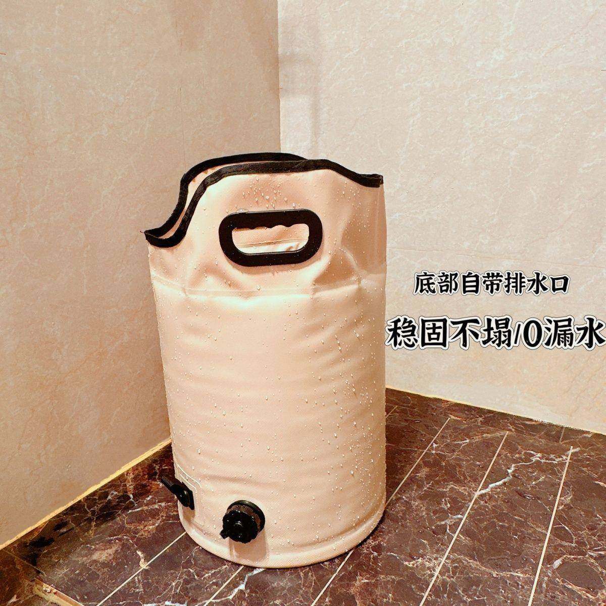 水自带出口足多层保温泡脚袋叠便携式折浴桶加高加厚持久823保温