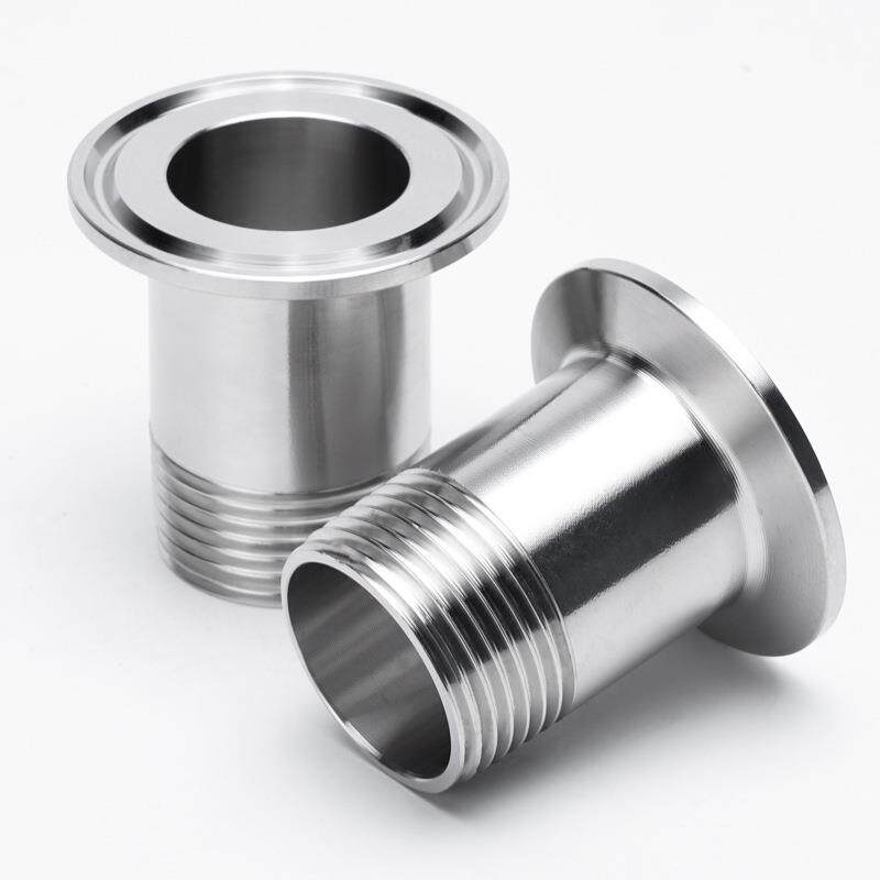 304/36不122锈钢快装外丝接头卫级卡箍卡外螺纹端头外牙1生盘接头