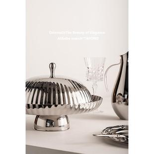 欧式 不锈面钢用托盘带盖水果包水点心蛋糕餐盘防尘果KVA盘传菜盘