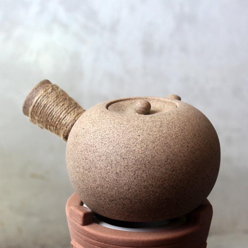 家用陶瓷煮茶壶单把壶煮茶器陶炉炭炉czs-cb烧水壶侧电老岩壶泥白