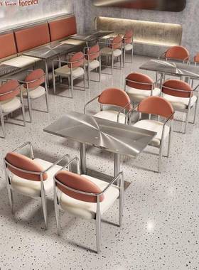 做工沙业风西餐厅茶餐厅组靠墙卡座168发甜品店茶现餐厅不锈钢桌