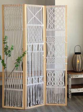 原木创意FDG木质屏风风室摆件客茶厅隔断民宿波西格米亚风风挡架