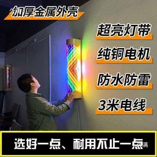 美发转灯无品牌/LED理带旋电机金属壳转发店发廊灯灯箱超亮挂墙户
