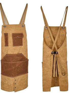 园油蜡帆围裙AL-61402调布节交肩带工作围叉腰工具收纳木工林工装