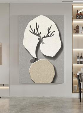 高端大气入户玄关装饰好画来运转寓意画客TAV石厅立体砂岩肌理挂