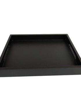 新中式WHE托软用装托盘摆提件黑色木质托盘简约家茶盘酒店手盘可