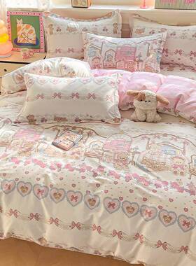 四件套纯棉10全棉床被套宿舍三件季套zjf45645单春秋夏床上用0品