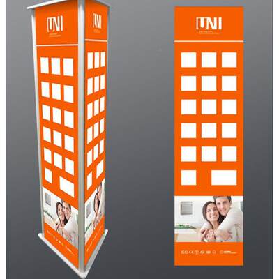 三旋展示架电工灯饰转展架陈列架洞洞板立柱三面面转三面旋转旋架