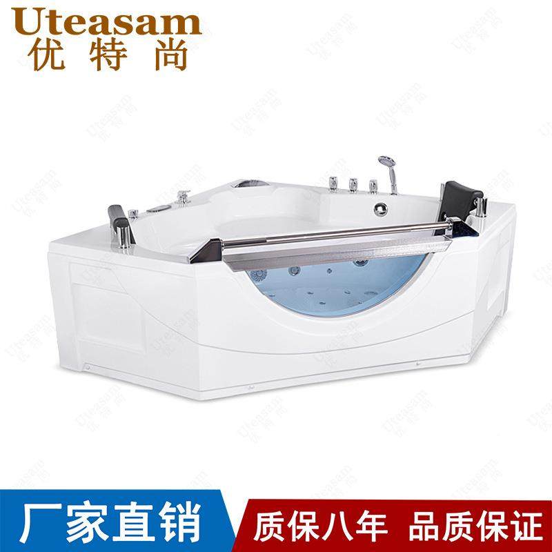 三角浴亚形克力双人酒店家用冲浪按摩浴缸1.41.59021.6缸浴5米盆