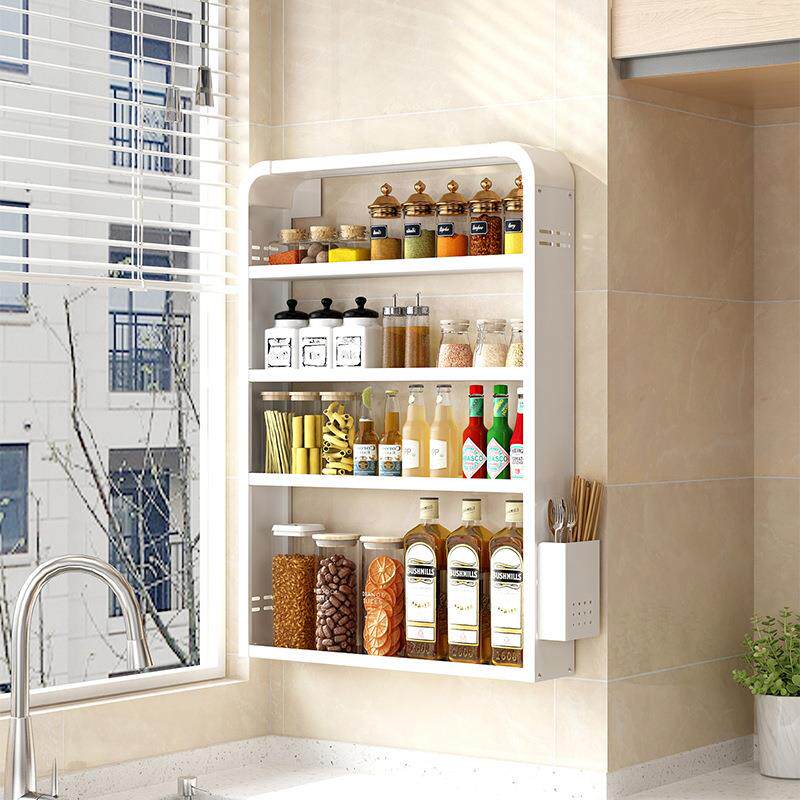 WUX房置物架可调厨节调料架挂免打孔墙多层收纳架储物家上壁用调