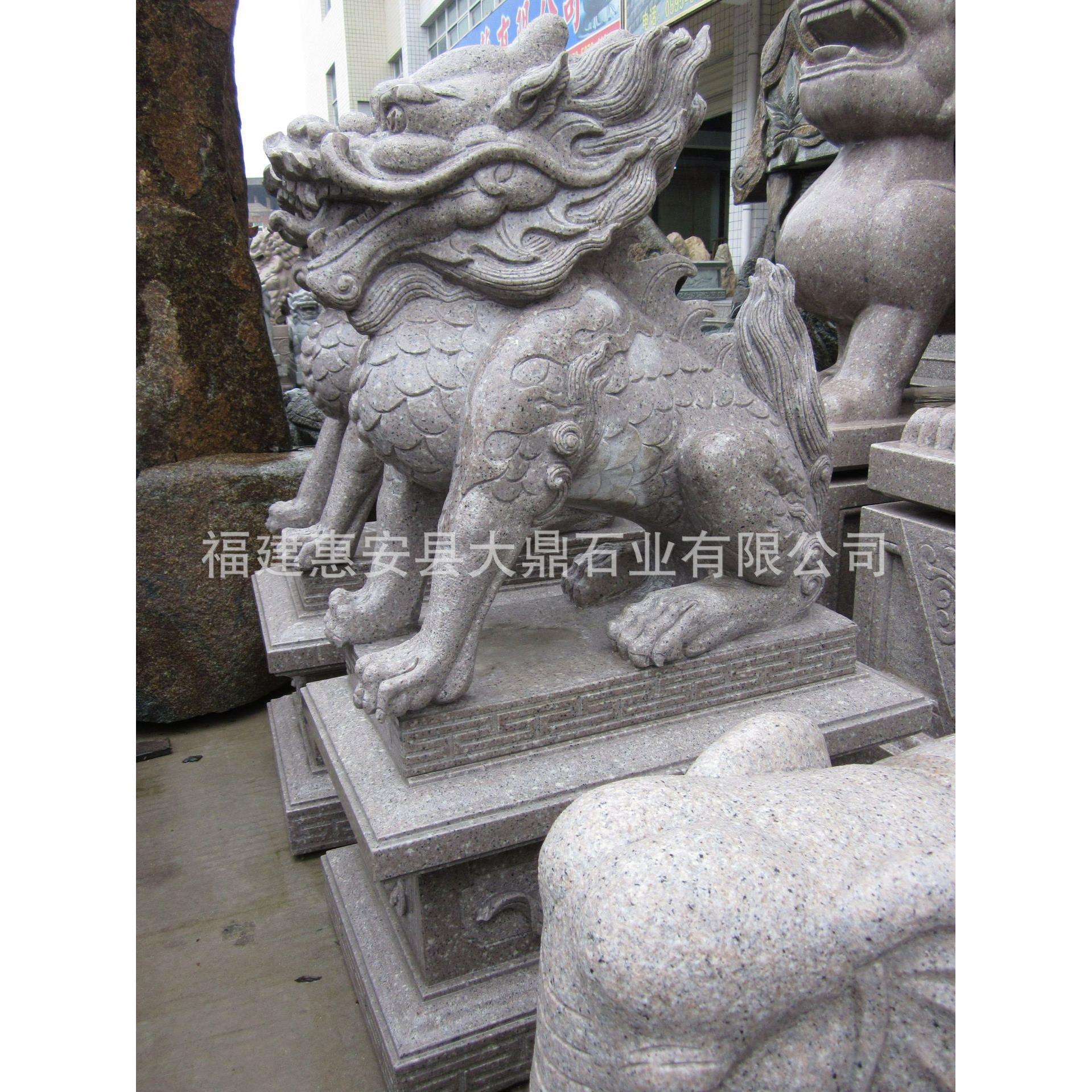 石雕麒麟庭院麒麟家用庭院公司门口阳台房顶原石雕刻