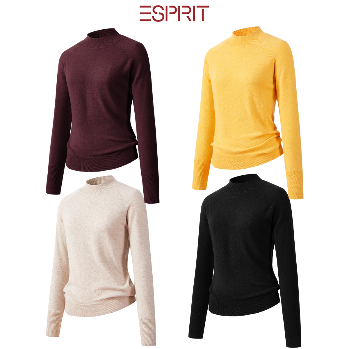 ESPRIT/埃斯普利特半高领羊绒衫