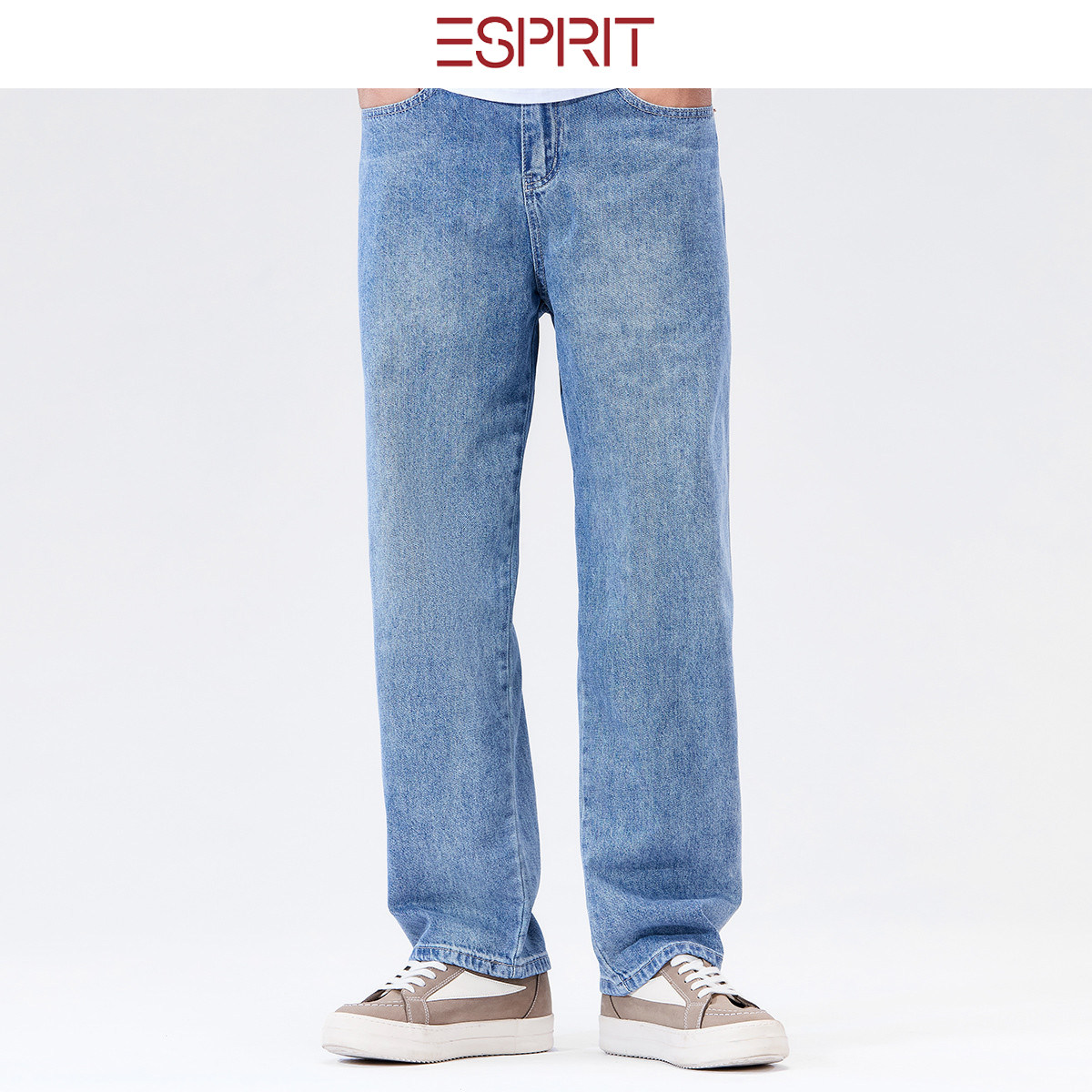 埃斯普利特宽松直筒牛仔裤