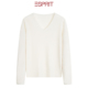 女V领长袖 ESPRIT 埃斯普利特绵羊毛绒衫 简约休闲百搭显瘦针织毛衣