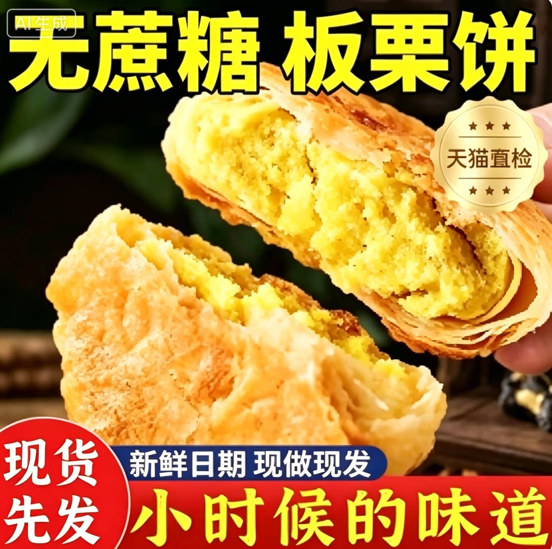 正宗香酥板栗饼老式无加蔗糖图片