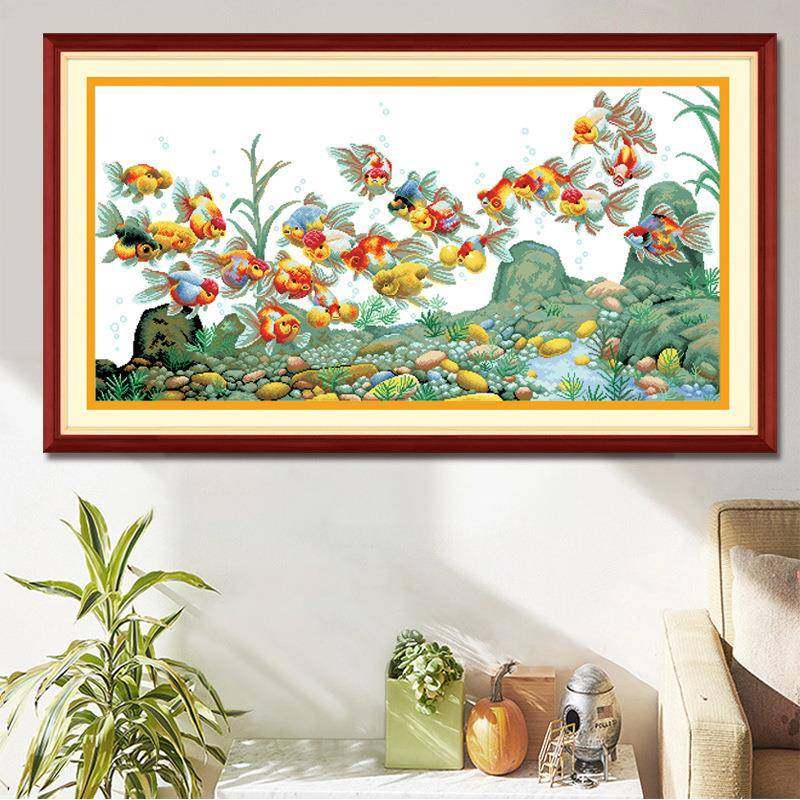20金2麦太保5新款客厅十字绣多彩鱼古绢布非满刺绣手工自己德绣绣,居家布艺,十字绣套件,淘宝优惠券,粉丝福利购,淘宝优惠卷