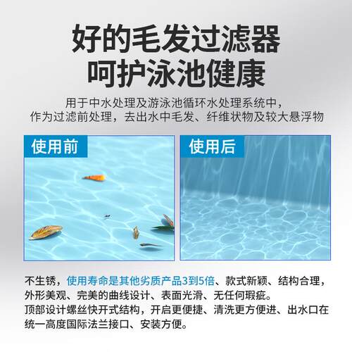 篮式滤器04不锈钢快开直通污水管道除式污器提篮TYD式毛发收过3集