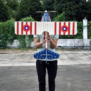 古双翼铁艺飞05232机模型摆儿件手工园艺品复酒吧幼天花板装饰空