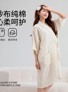 冀阳可穿洗XUA浴巾浴裹袍女家可穿式纯棉纱布巾吸用水透气澡浴袍