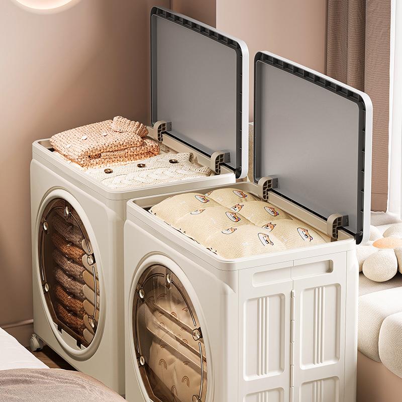 前开门大量被子收容1207纳柜物储物柜翻盖可折衣叠衣服收纳箱整理