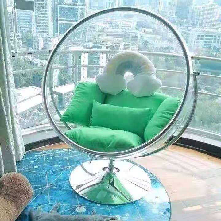 网红泡椅酒店民游乐园玻椅璃泡球秋千半球透宿明吊景736区泳池太