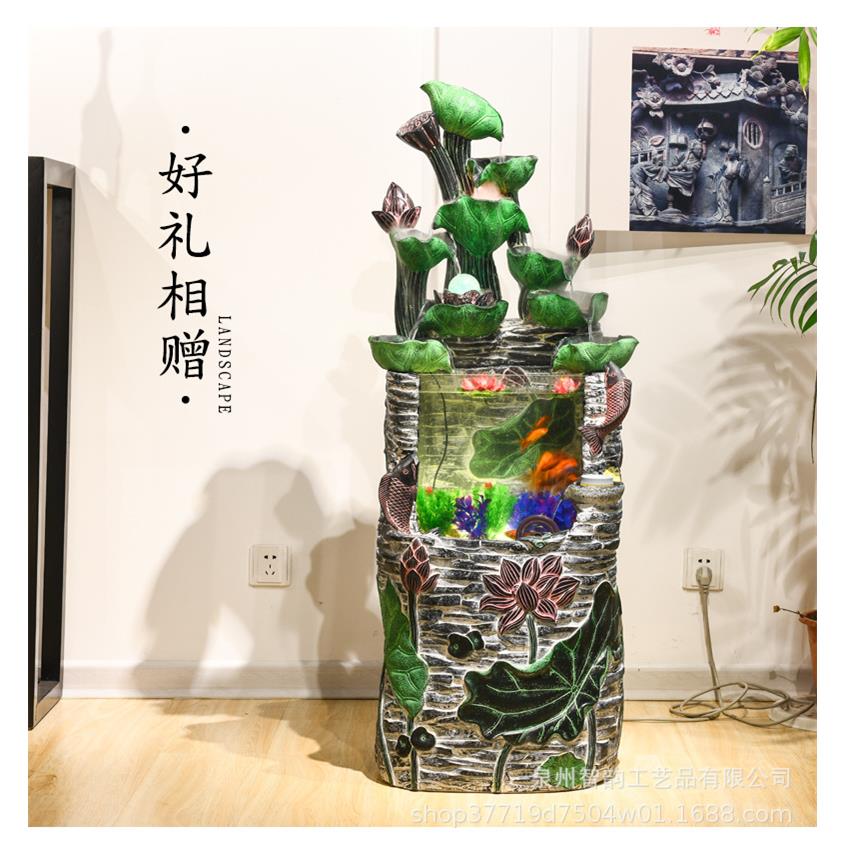 创意式古山石中喷泉259流水假摆件客厅造景家居饰品树脂复工艺品