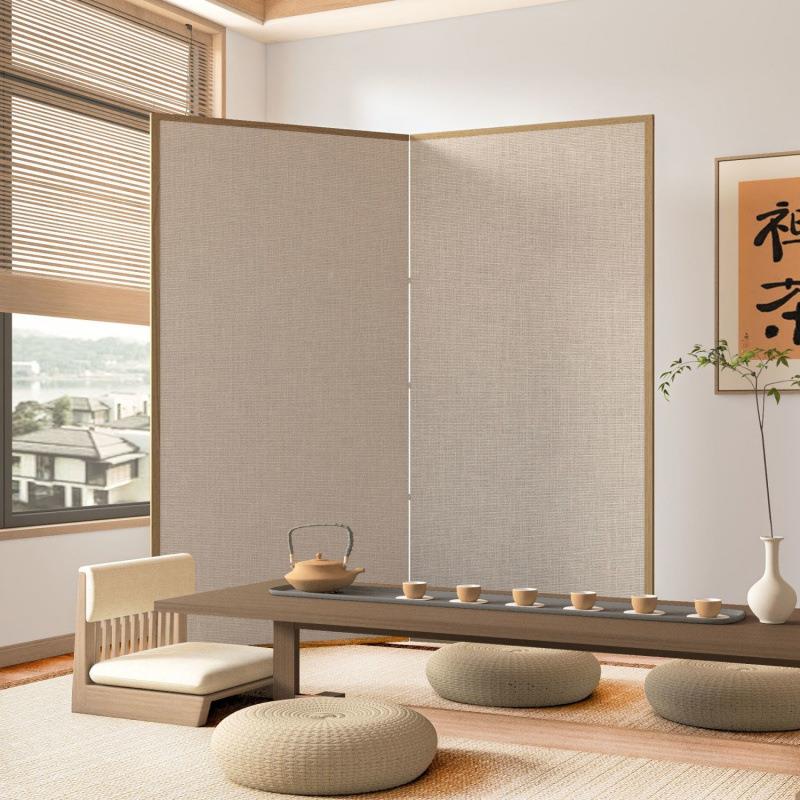 现民CFC代简约屏风断隔客动厅折叠移遮挡日式茶室宿装饰实木折屏