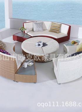 圆形藤S214沙户外沙发休闲2藤编弧形沙发客厅多色种颜组合家具S发