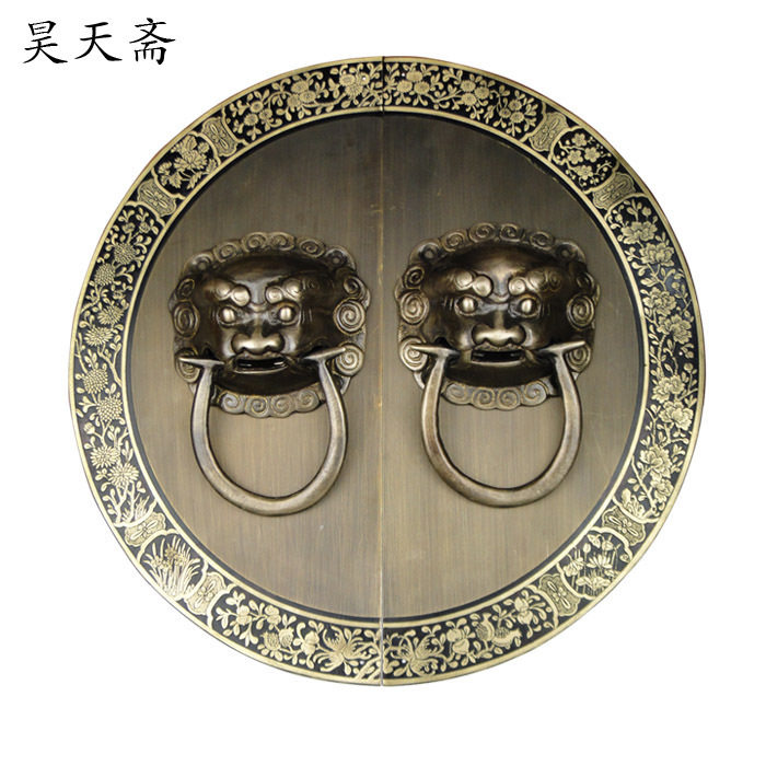 昊天斋仿古虎头铜室外门拉手