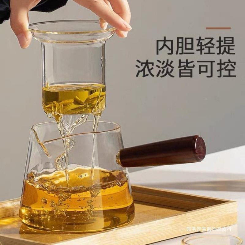 1984侧把煮茶玻木璃加厚把过滤煮茶器单壶电陶壶炉烧水套茶具装
