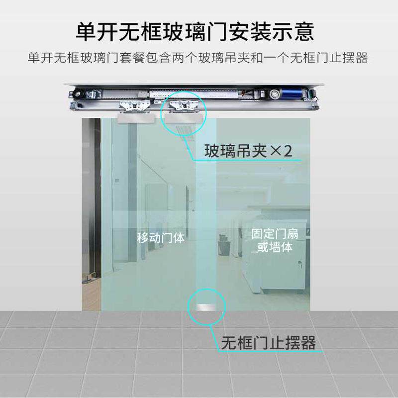 玻璃感门自动应门双机组能重型电机自动门机组单门通用120B门型智