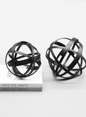 现创意软装饰品家居金属编织球摆件厅样板房客家酒柜居桌面摆ES-A