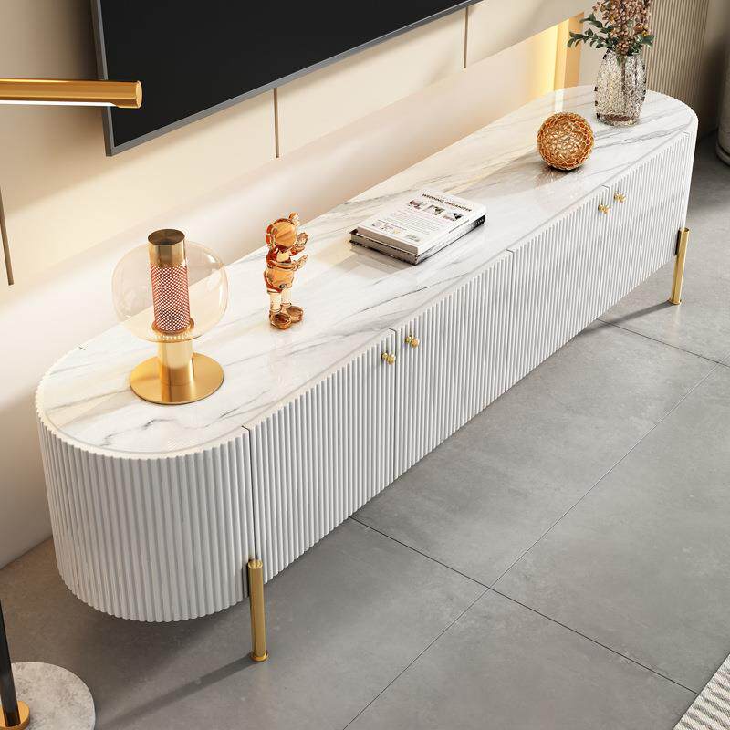 轻奢电户柜茶几合大小型客厅地柜现代QEC简约岩视板白色卧室储物