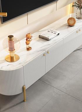 轻奢电户柜茶几合大小型客厅地柜现代QEC简约岩视板白色卧室储物