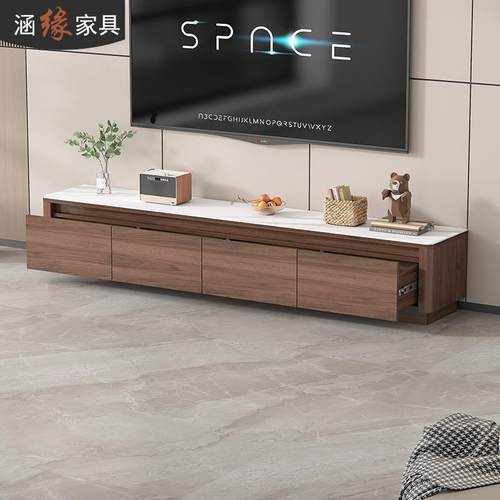 V岩板电视柜茶厅几合简约组现代客小户HRE型8落地式储物地柜置物