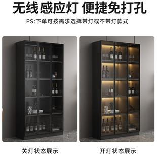 轻酒柜带z--1玻璃门靠墙一体档客物厅展示柜现代简奢约家用高酒架