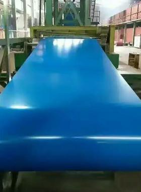 东博山兴彩钢板白灰红色蓝色绯彩涂板彩钢板YAM厢房铁板皮压型彩