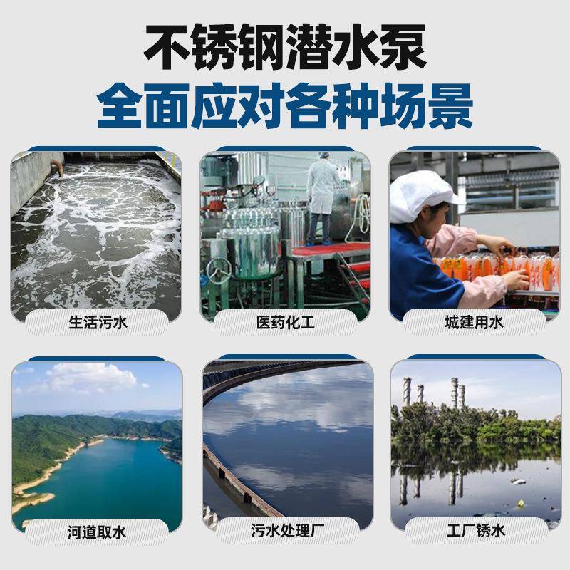 NCC潜水2V家用单相小2型不锈钢河水高扬程抽水0机农用灌溉排污泵