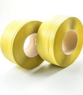 PP打包打爆带黄色厂包带纸箱环保包装带塑料1207带机用打包带家款