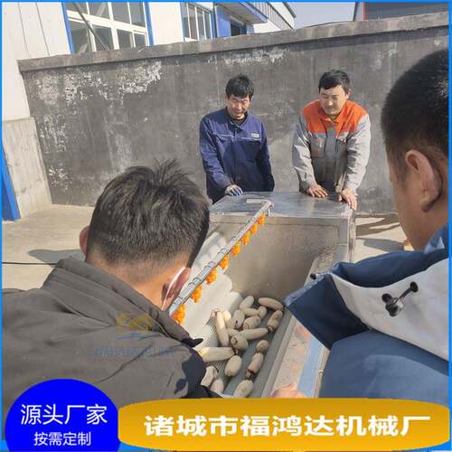 双喷淋嘴的洗土豆机器莲藕去皮清洗机长度一米五的毛刷清洗机