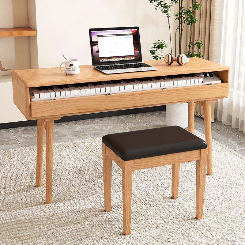 批实木琴桌书桌式电钢琴收纳桌子电子琴全翻盖midi键盘工作台编曲