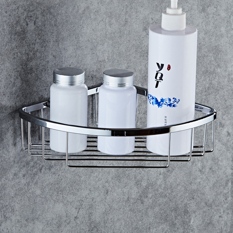 304不锈钢三角扇形网篮浴室角架洗漱用具收纳架厨卫五金置物架