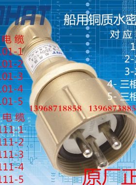 船用水密铜质插头CTH101-3泰航电气250V10A/16A 代号1142/MS IP56