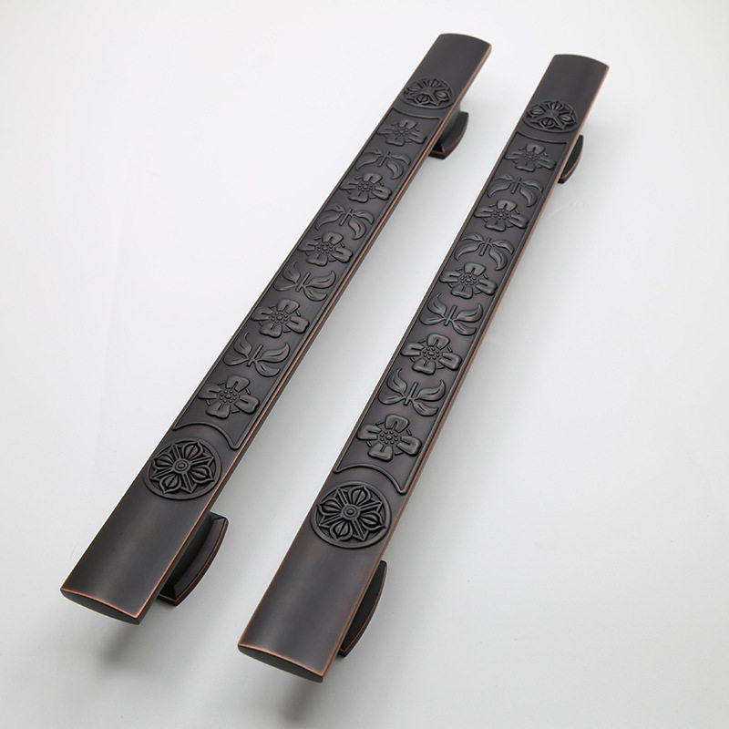 木门玻璃门大拉手KTV酒店别墅欧式仿古黑色对装明装大门把手实心