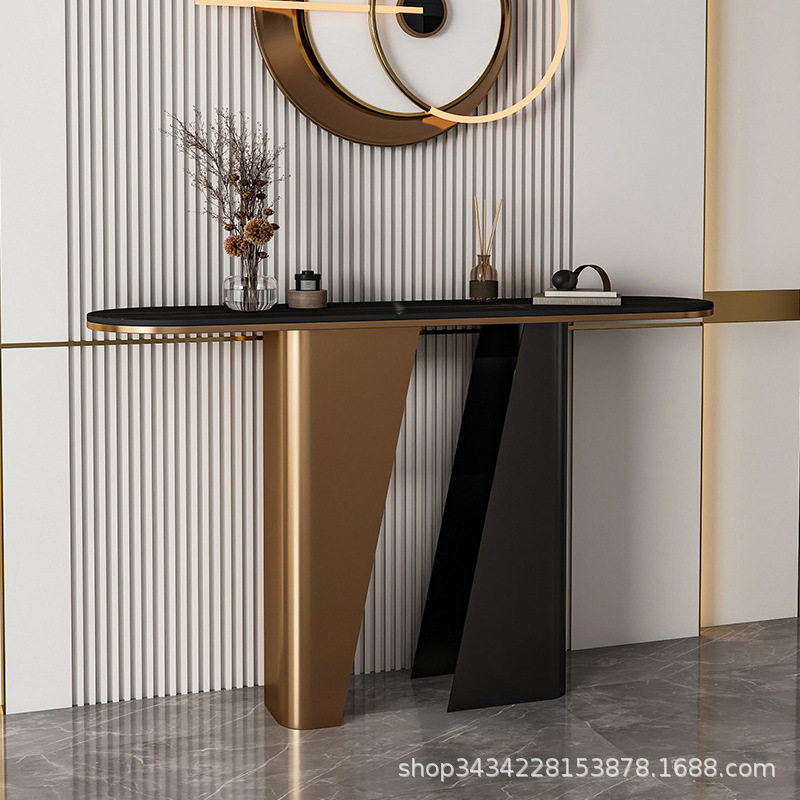 意式玄关桌靠墙条案现代简约入户岩板超窄正对门玄关台收纳家具